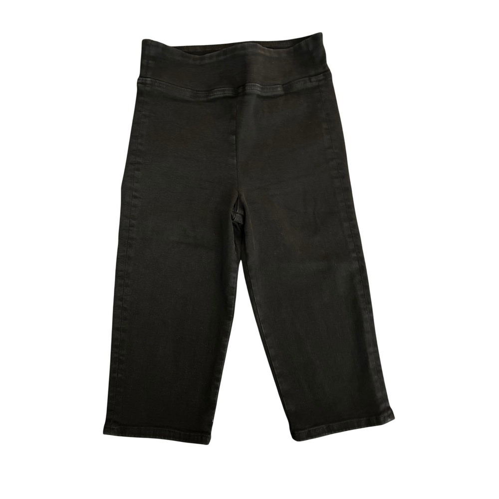 FRAME Jetset Capri Jeans Sheen Noir Black High Rise Pull On Size 0 (1246)